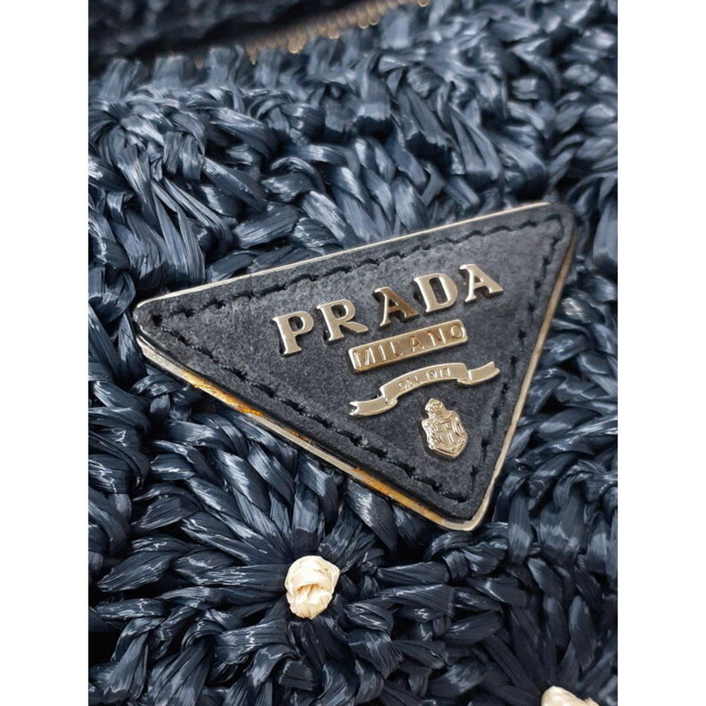 Prada Bag Crochet Shoulder Net Tote Raffia - Picture 5 of 9
